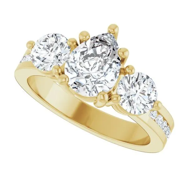 Three-Stone Engagement Ring Image 5 Clater Jewelers Louisville, KY