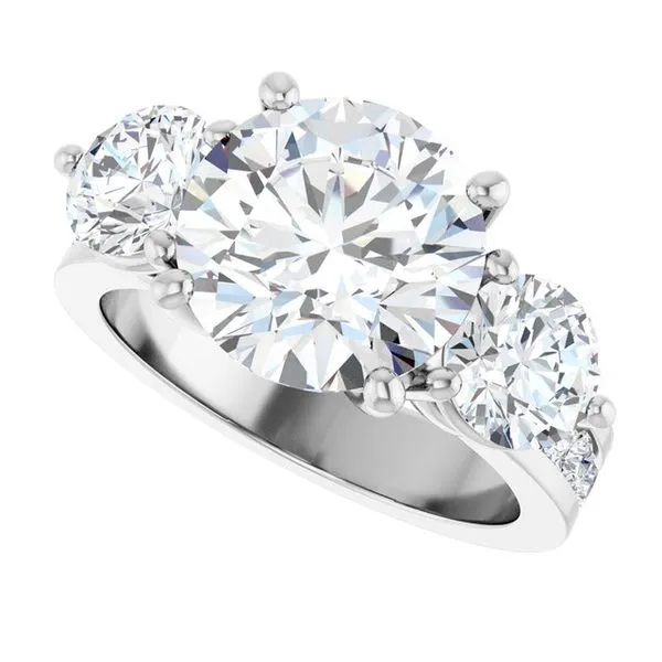 Three-Stone Engagement Ring Image 5 Raleigh Diamond Fine Jewelry Raleigh, NC