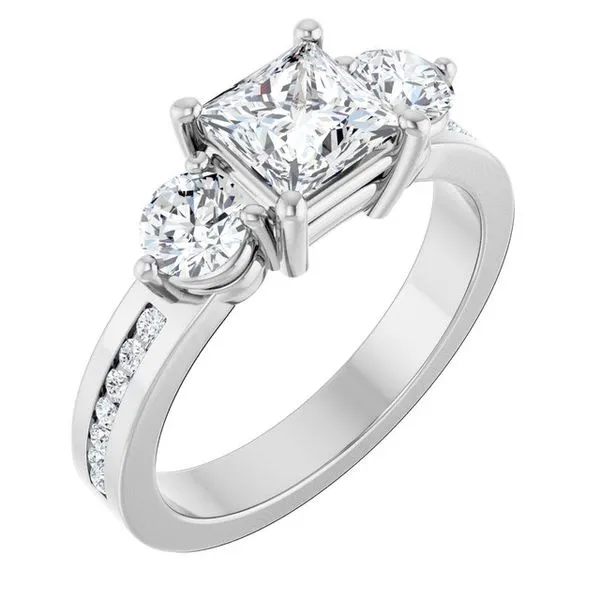 Three-Stone Engagement Ring The Ring Austin Round Rock, TX