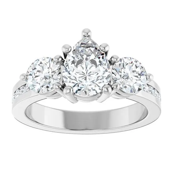 Three-Stone Engagement Ring Image 3 Arezzo Jewelers Elmwood Park, IL