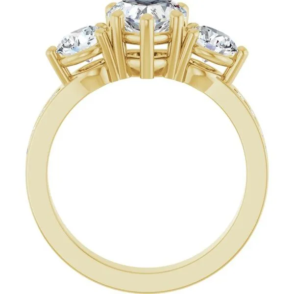 Three-Stone Engagement Ring Image 2 Banks Jewelers Burnsville, NC