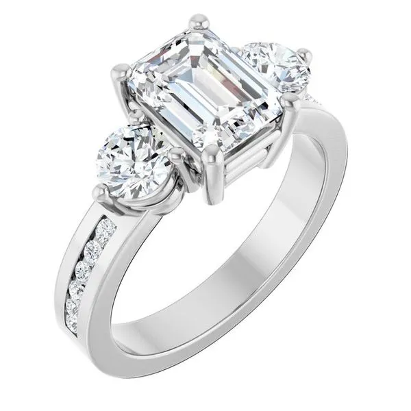 Three-Stone Engagement Ring The Ring Austin Round Rock, TX