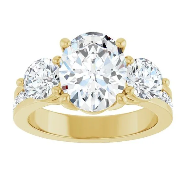 Three-Stone Engagement Ring Image 3 Arezzo Jewelers Elmwood Park, IL
