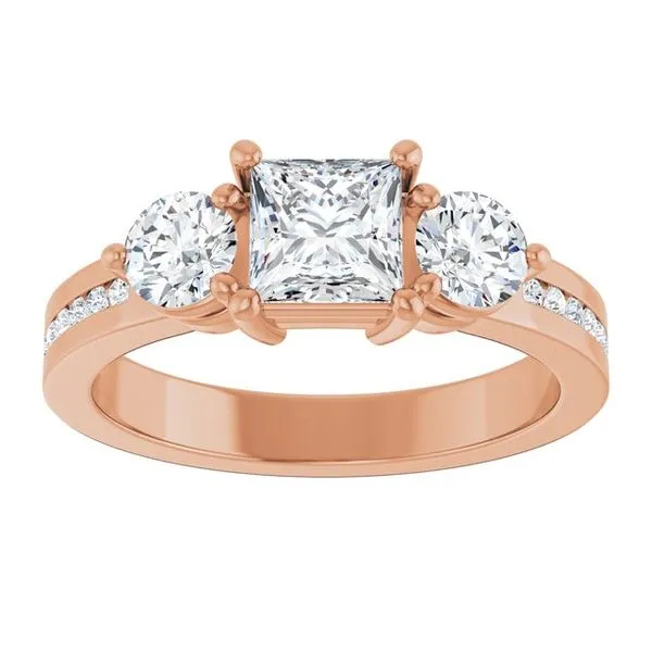 Three-Stone Engagement Ring Image 3 Arezzo Jewelers Elmwood Park, IL