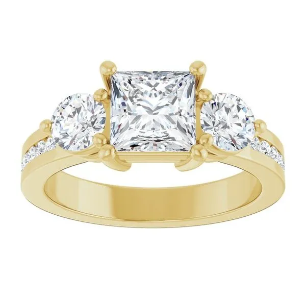Three-Stone Engagement Ring Image 3 Arezzo Jewelers Elmwood Park, IL
