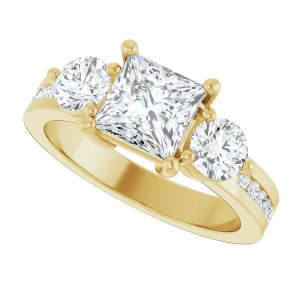 Three-Stone Engagement Ring Image 5 Arezzo Jewelers Elmwood Park, IL