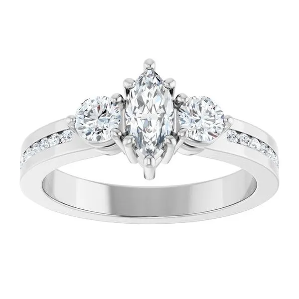 Three-Stone Engagement Ring Image 3 Paul James Jewelers Angels Camp, CA