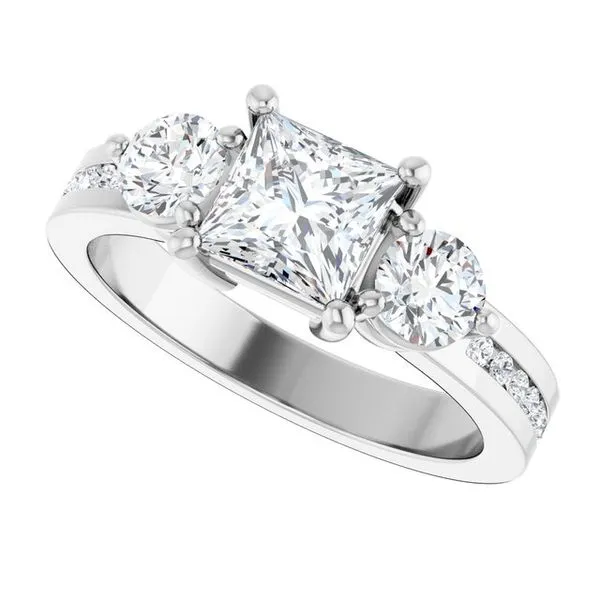 Three-Stone Engagement Ring Image 5 Clater Jewelers Louisville, KY