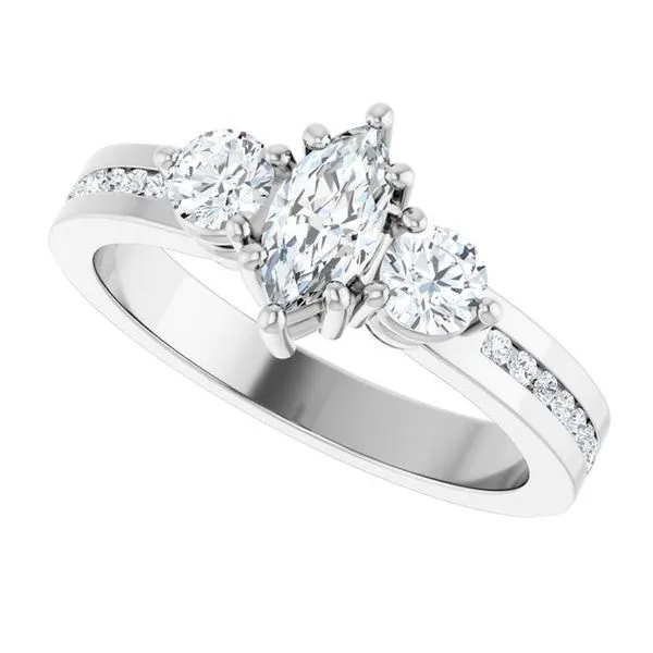 Three-Stone Engagement Ring Image 5 Jimmy Smith Jewelers Decatur, AL