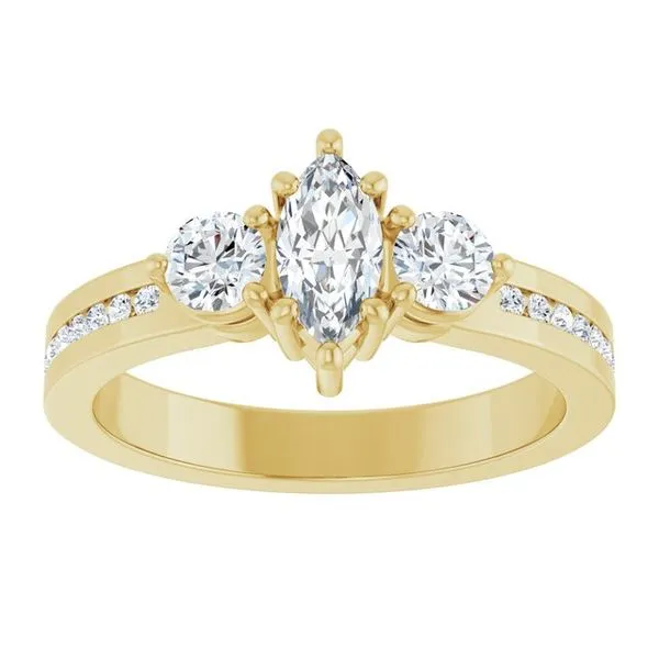 Three-Stone Engagement Ring Image 3 Northwood Jewelers Northwood, OH