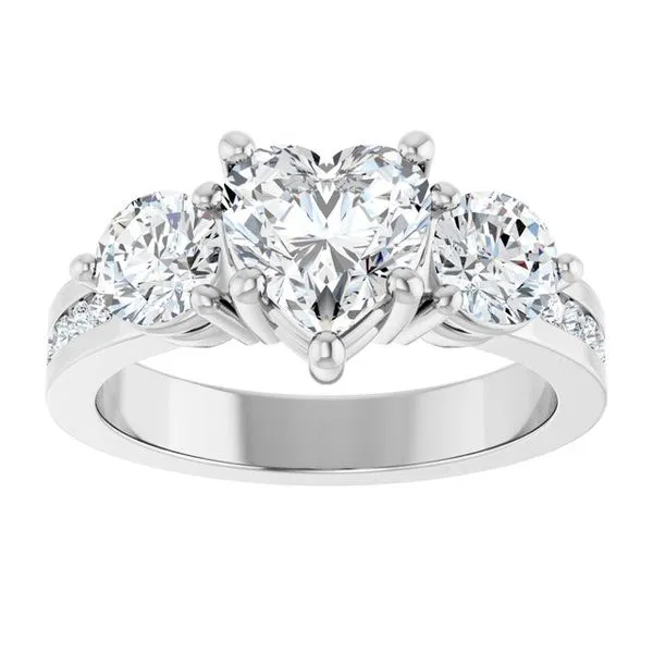 Three-Stone Engagement Ring Image 3 Arezzo Jewelers Elmwood Park, IL