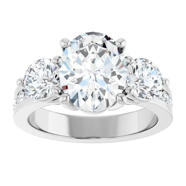 Three-Stone Engagement Ring Image 3 Ask Design Jewelers Olean, NY