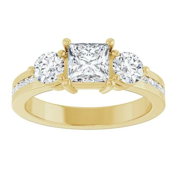 Three-Stone Engagement Ring Image 3 Golden Sails Jewelers, Inc. Saint Petersburg, FL