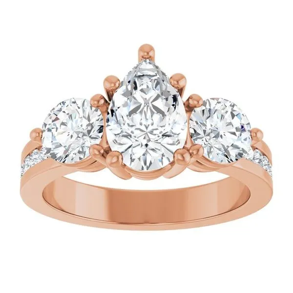 Three-Stone Engagement Ring Image 3 Austin's Fine Diamonds & Jewelry Lyndhurst, NJ
