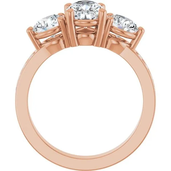 Three-Stone Engagement Ring Image 2 Arezzo Jewelers Elmwood Park, IL