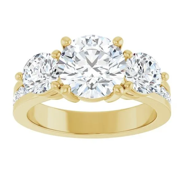 Three-Stone Engagement Ring Image 3 Arezzo Jewelers Elmwood Park, IL