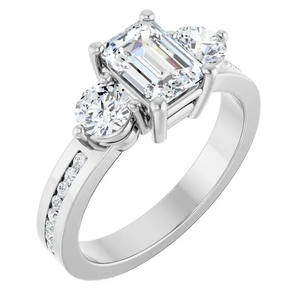 Three-Stone Engagement Ring Golden Sails Jewelers, Inc. Saint Petersburg, FL