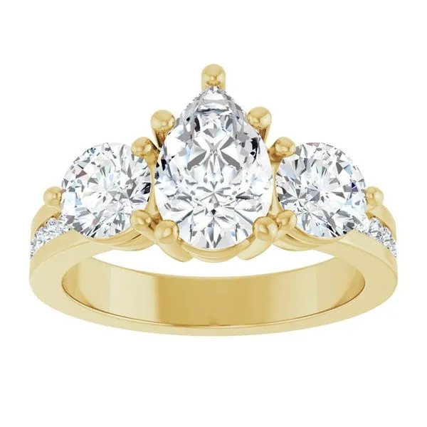 Three-Stone Engagement Ring Image 3 Arezzo Jewelers Elmwood Park, IL