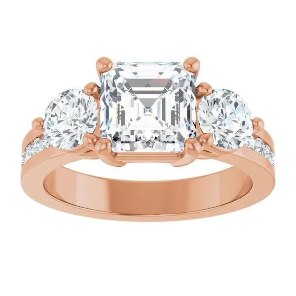 Three-Stone Engagement Ring Image 3 Michael Szwed Jewelers Longmeadow, MA
