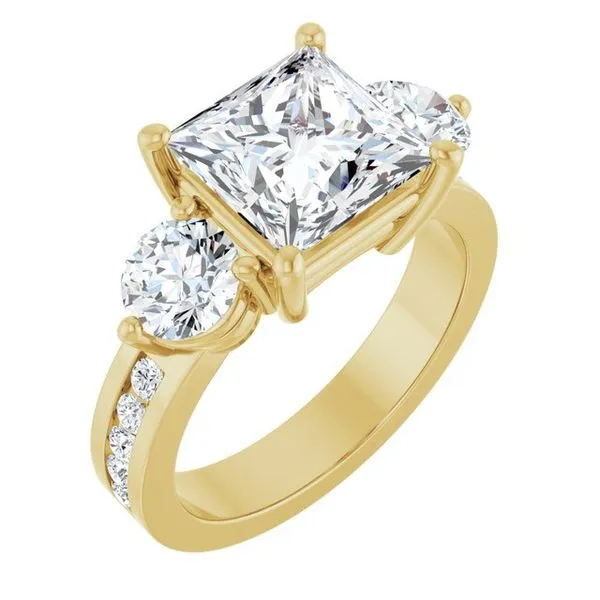 Three-Stone Engagement Ring The Ring Austin Round Rock, TX