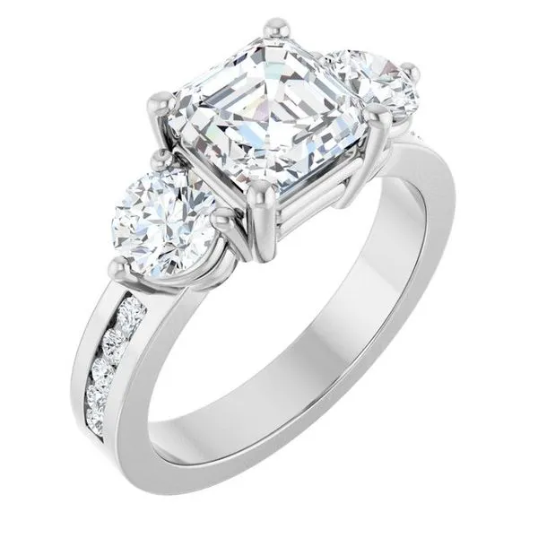 Three-Stone Engagement Ring The Ring Austin Round Rock, TX