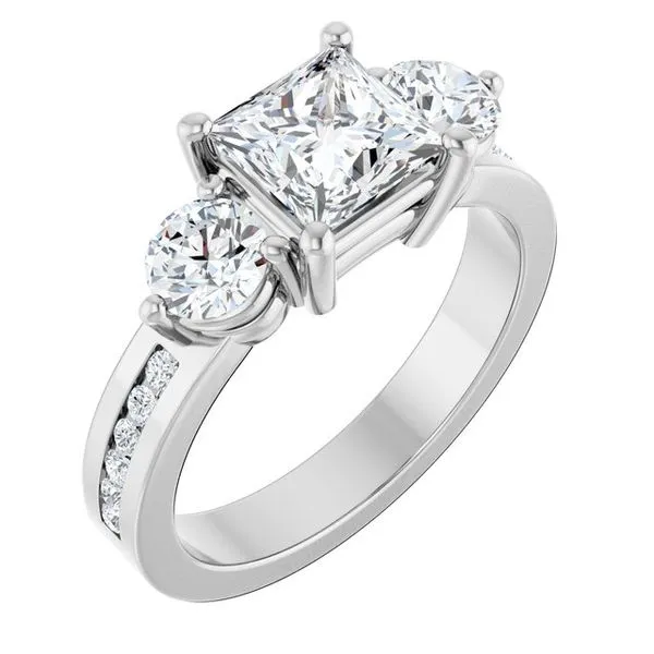 Three-Stone Engagement Ring JF Jones Jewelers Rochester, NY