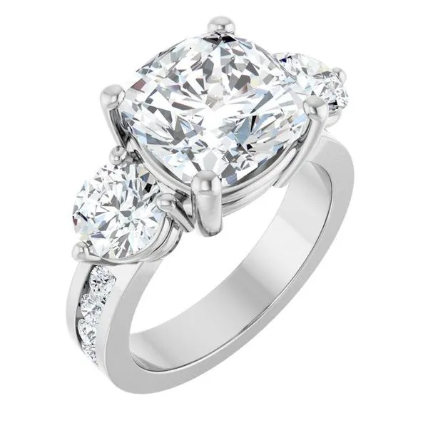 Three-Stone Engagement Ring The Ring Austin Round Rock, TX