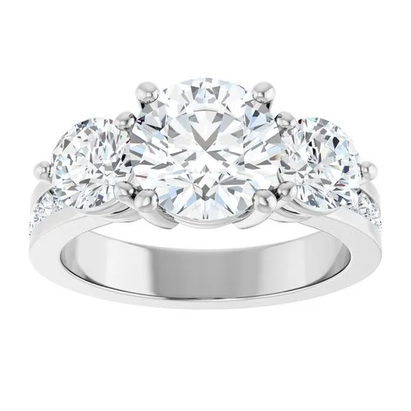 Three-Stone Engagement Ring Image 3 Austin's Fine Diamonds & Jewelry Lyndhurst, NJ