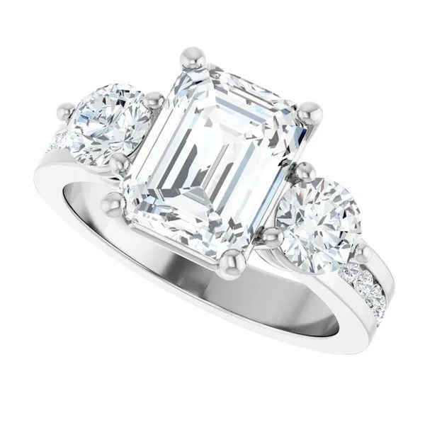 Three-Stone Engagement Ring Image 5 Austin's Fine Diamonds & Jewelry Lyndhurst, NJ