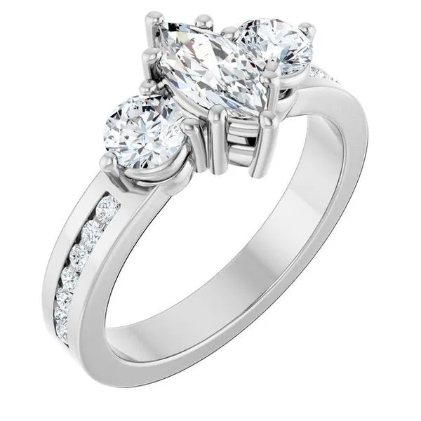 Three-Stone Engagement Ring The Ring Austin Round Rock, TX