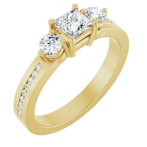 Three-Stone Engagement Ring The Ring Austin Round Rock, TX