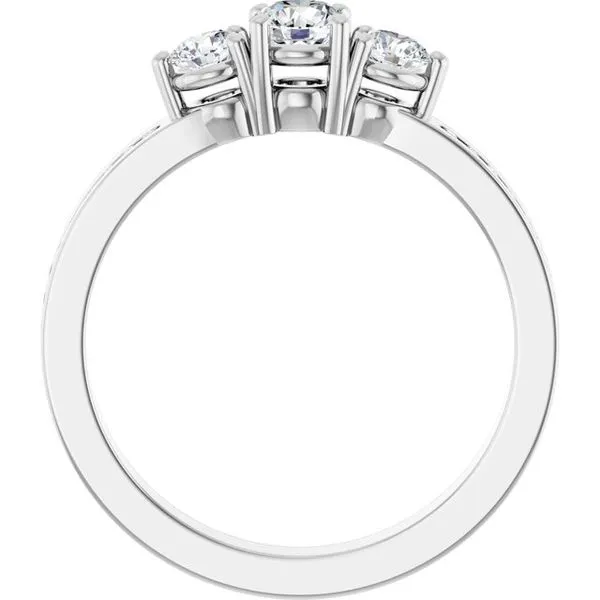 Three-Stone Engagement Ring Image 2 Hudson Valley Goldsmith New Paltz, NY