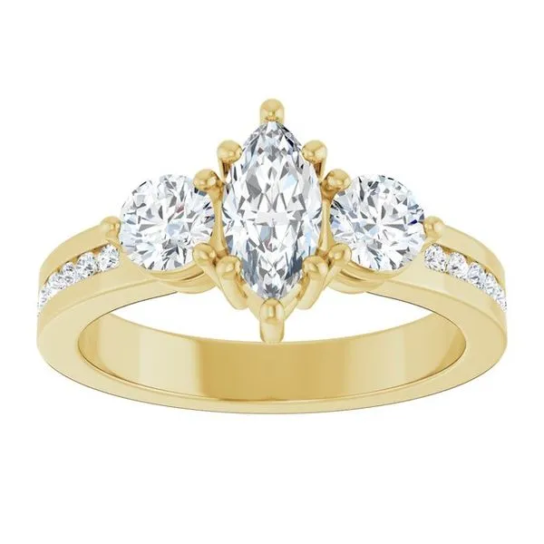 Three-Stone Engagement Ring Image 3 Clater Jewelers Louisville, KY