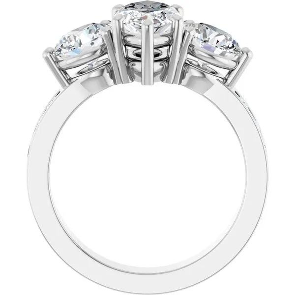 Three-Stone Engagement Ring Image 2 Collard Jewelers League City, TX