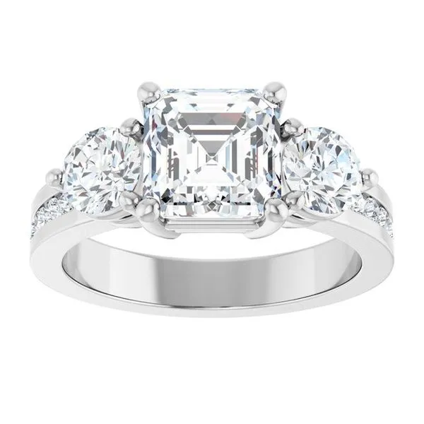 Three-Stone Engagement Ring Image 3 Austin's Fine Diamonds & Jewelry Lyndhurst, NJ