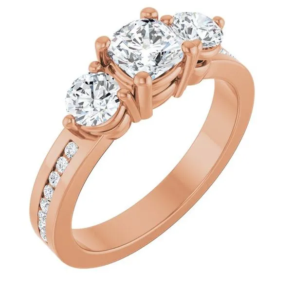 Three-Stone Engagement Ring The Ring Austin Round Rock, TX