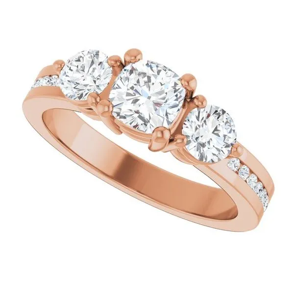 Three-Stone Engagement Ring Image 5 Arezzo Jewelers Elmwood Park, IL