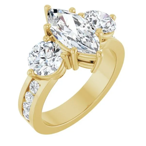 Three-Stone Engagement Ring The Ring Austin Round Rock, TX