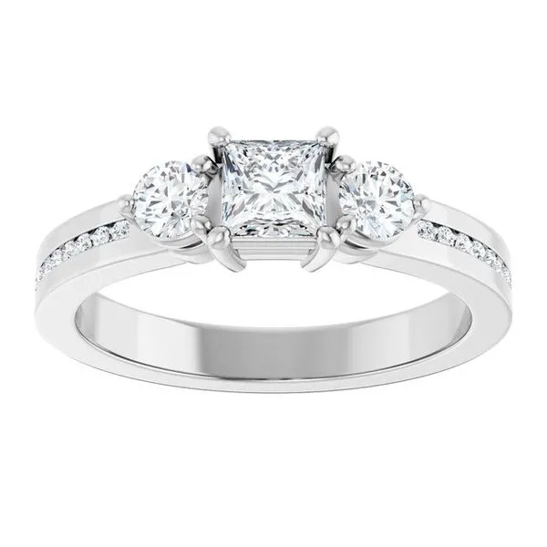 Three-Stone Engagement Ring Image 3 Arezzo Jewelers Elmwood Park, IL