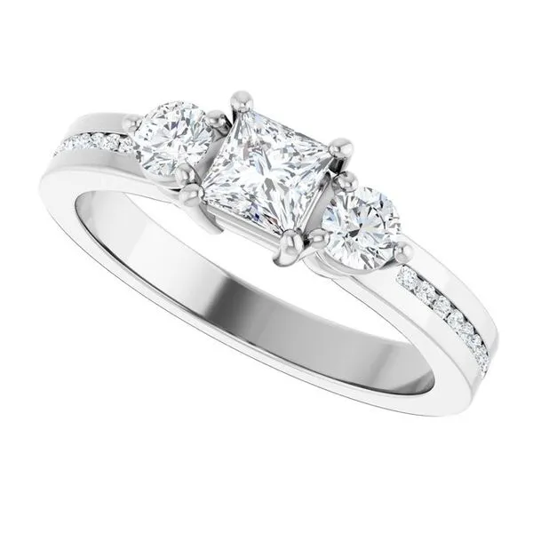 Three-Stone Engagement Ring Image 5 Northwood Jewelers Northwood, OH