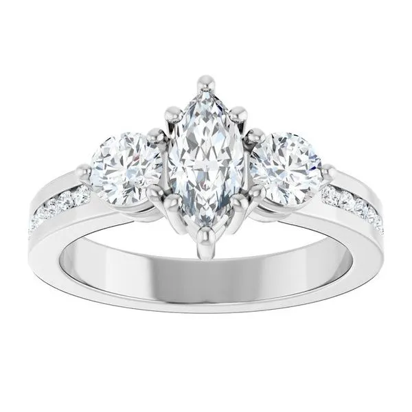 Three-Stone Engagement Ring Image 3 Raleigh Diamond Fine Jewelry Raleigh, NC