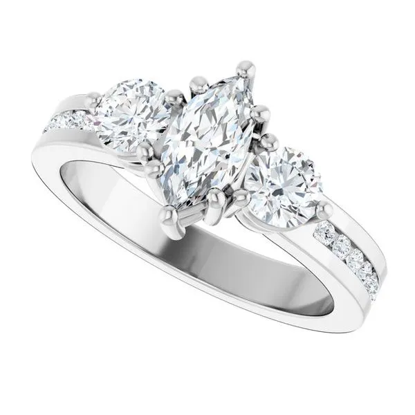 Three-Stone Engagement Ring Image 5 The Ring Austin Round Rock, TX