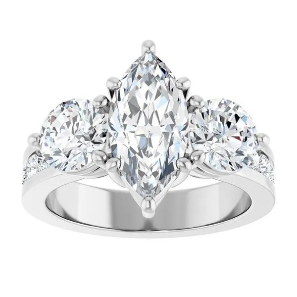 Three-Stone Engagement Ring Image 3 Northwood Jewelers Northwood, OH