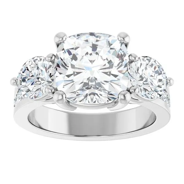 Three-Stone Engagement Ring Image 3 Arezzo Jewelers Elmwood Park, IL