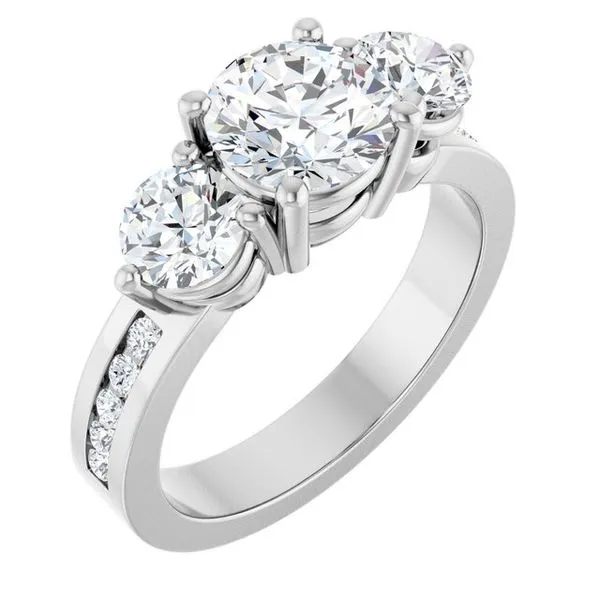 Three-Stone Engagement Ring The Ring Austin Round Rock, TX