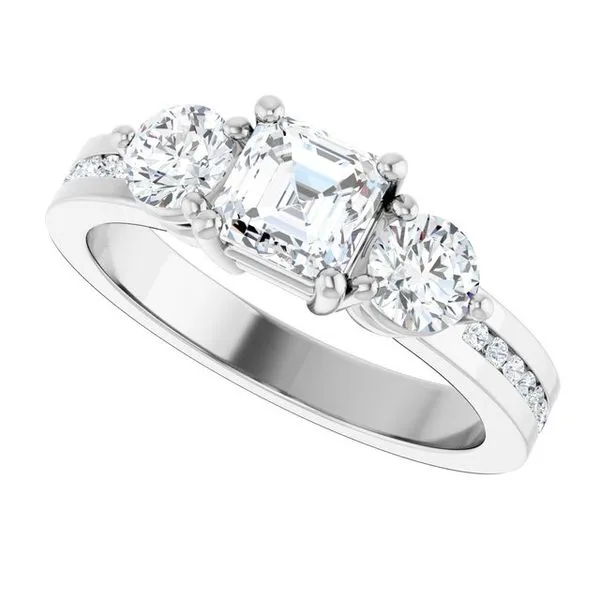 Three-Stone Engagement Ring Image 5 Paul James Jewelers Angels Camp, CA