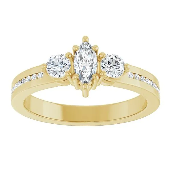 Three-Stone Engagement Ring Image 3 Austin's Fine Diamonds & Jewelry Lyndhurst, NJ