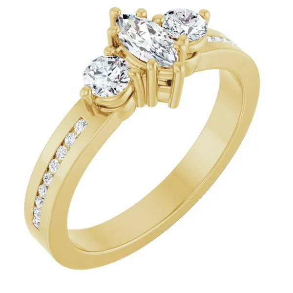 Three-Stone Engagement Ring Collard Jewelers League City, TX