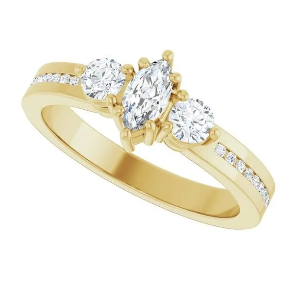 Three-Stone Engagement Ring Image 5 Collard Jewelers League City, TX