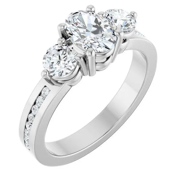 Three-Stone Engagement Ring The Ring Austin Round Rock, TX